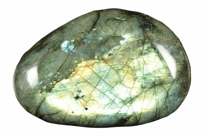 Flashy, Polished Labradorite Palm Stone - Madagascar #261555